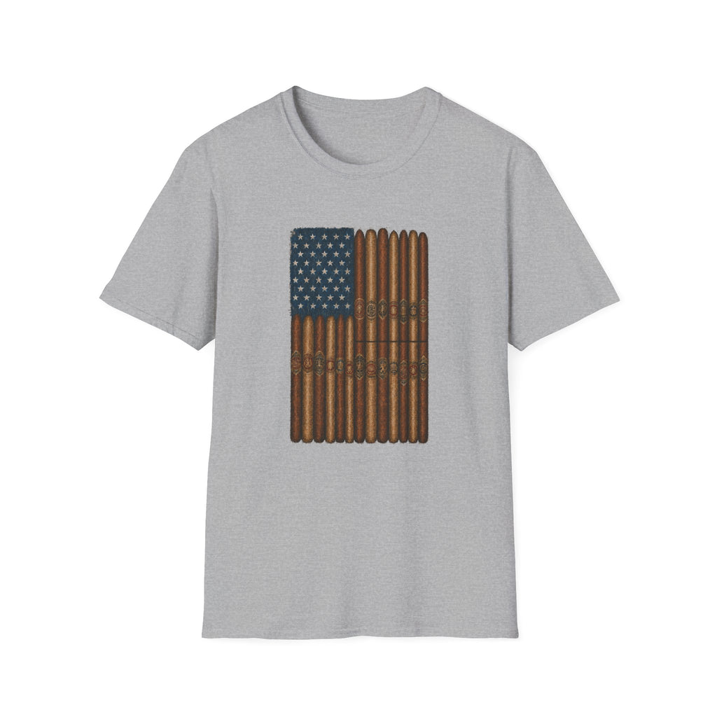 Cigar American Flag T-Shirt — Vintage Patriotic Smoking Tee