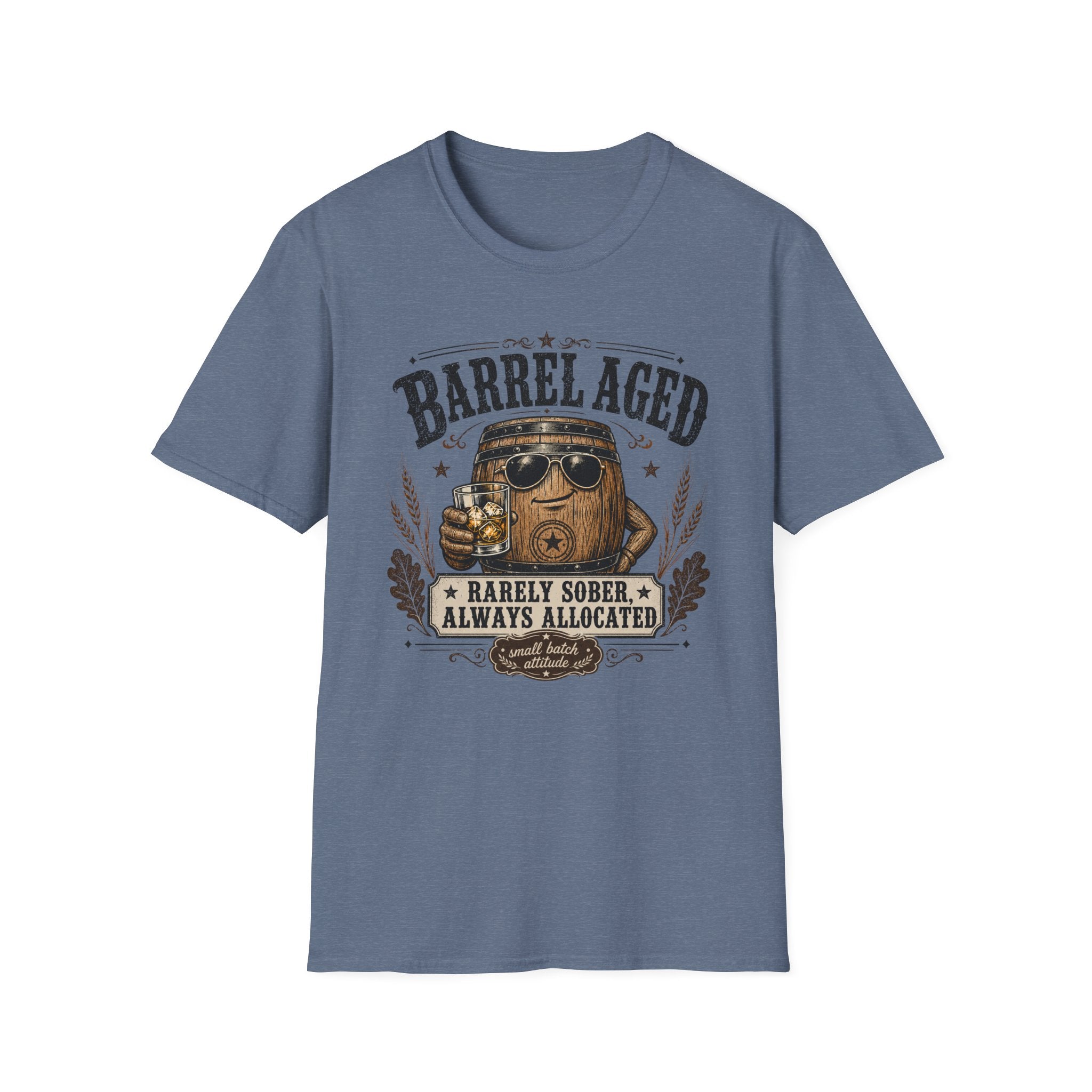 Copy of Barrel Aged T-Shirt — "Barrel Aged: Rarely Sober, Always Allocated" Vintage Whiskey Tee