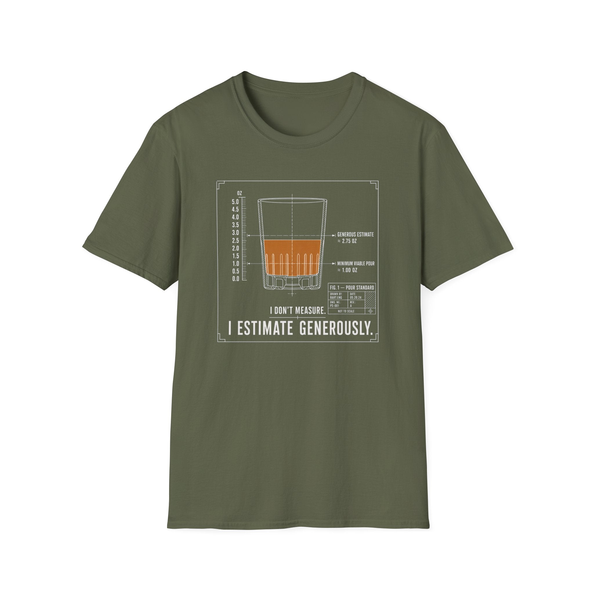 Whiskey Glass Diagram T-Shirt