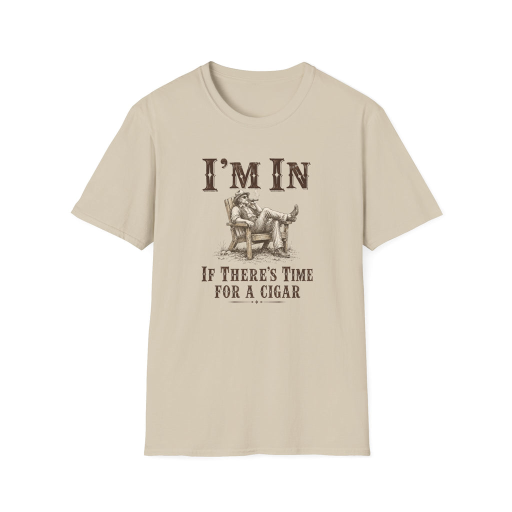 "I'm In If There's Time For A Cigar"  Skeleton Relaxing T‑Shirt