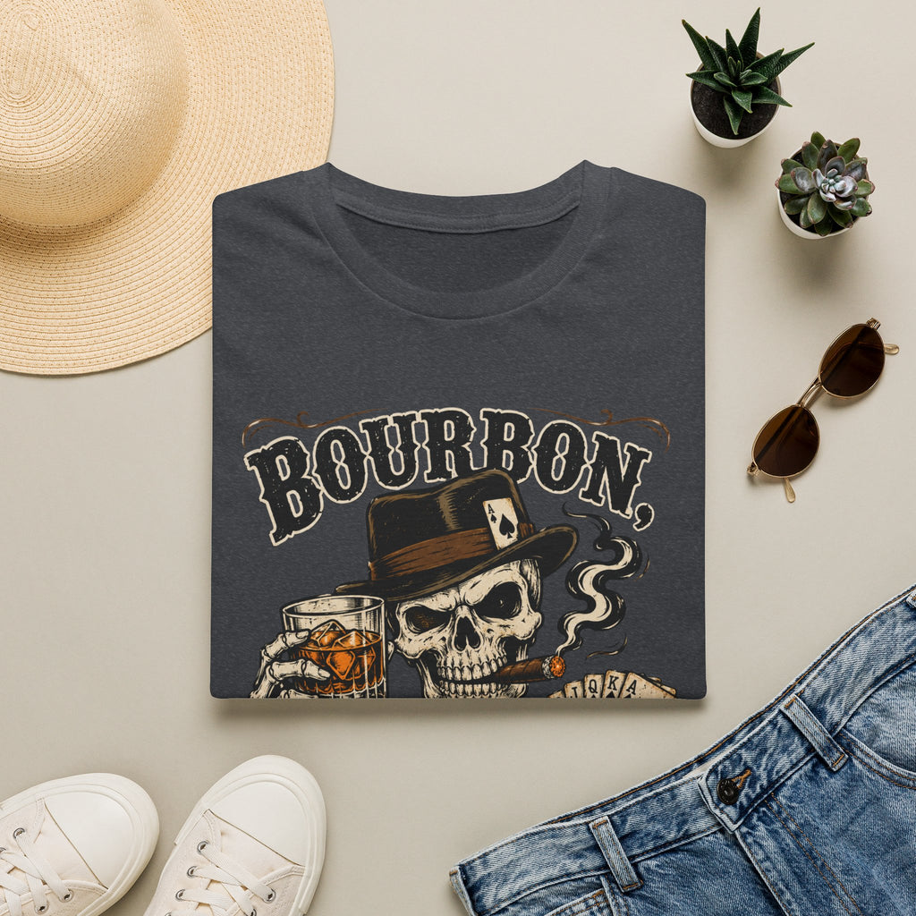 Copy of Bourbon, Cigars & Bad Advice T-Shirt — Skull Whiskey Bar Graphic Tee