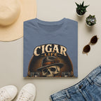 Copy of Cigar Life Skull T‑Shirt — Vintage Biker Cigar Smoking Tee