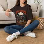 Copy of Bourbon Cigars Bad Decisions T-Shirt — Skull Vintage Bourbon Graphic Tee