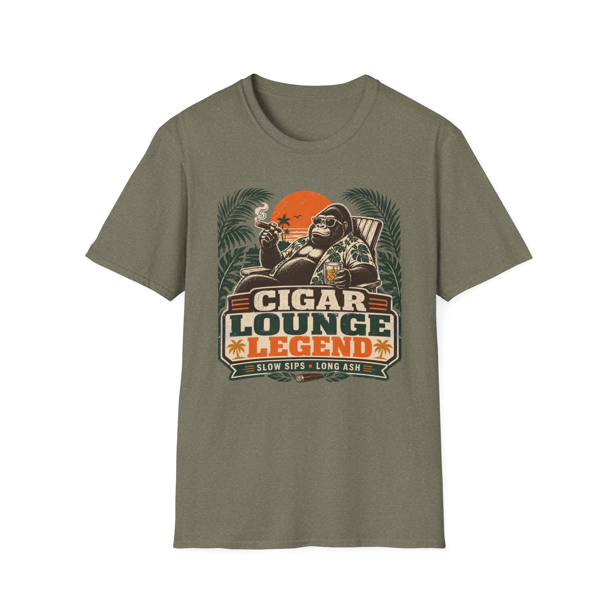 Copy of Cigar Lounge Legend T-Shirt — Vintage Retro Smoking Ape Design