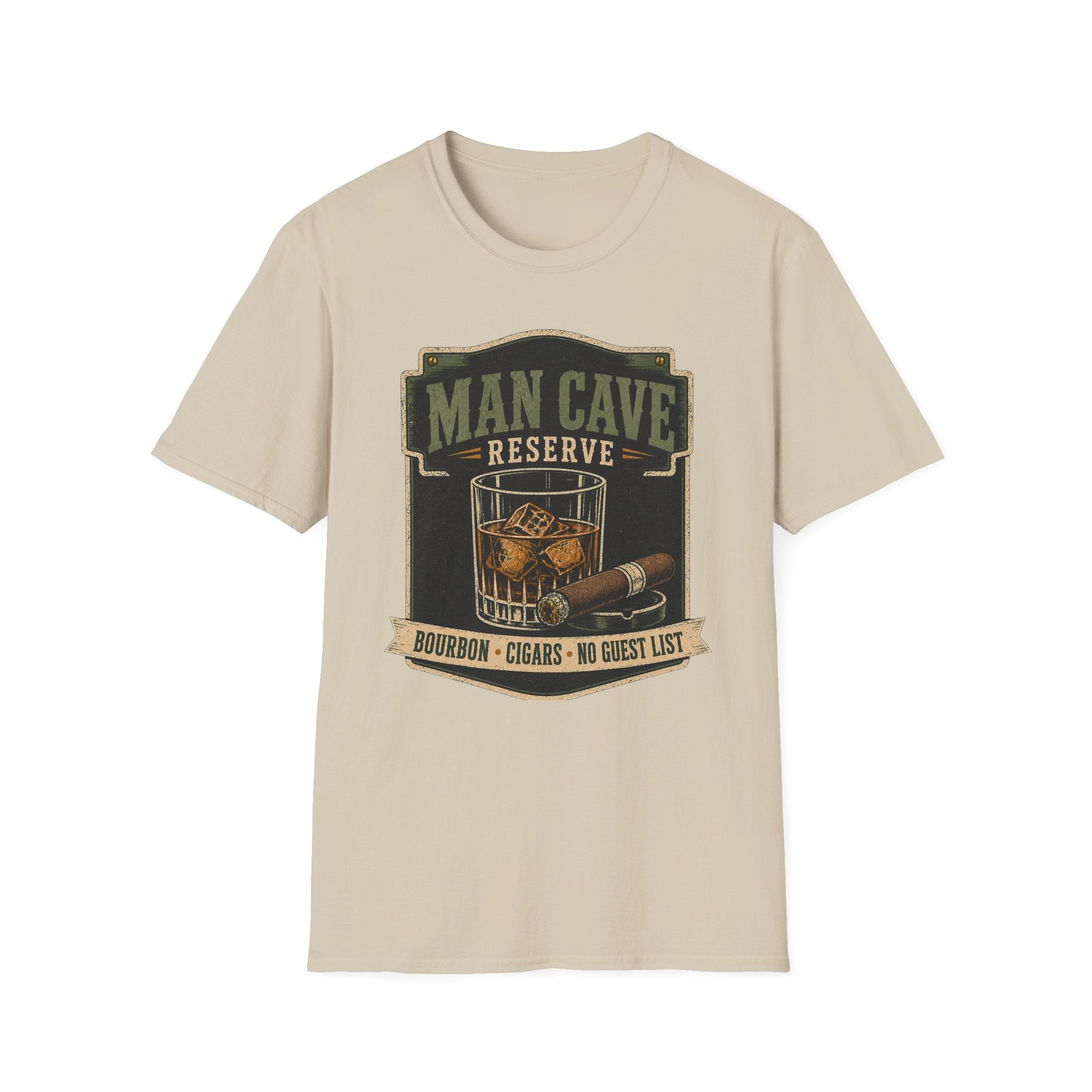 Copy of Man Cave Reserve T-Shirt — Vintage Whiskey & Cigar Lounge Tee