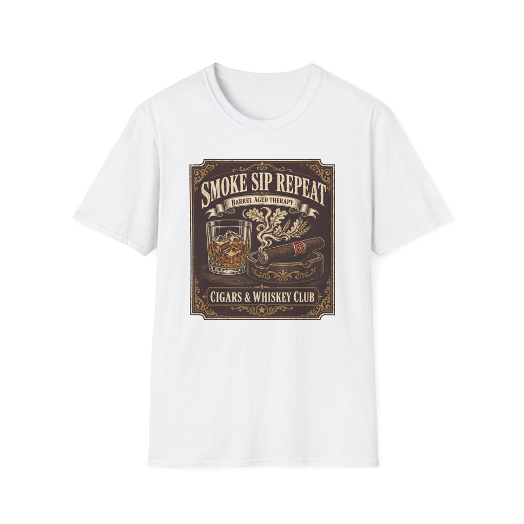 Cigar & Whiskey "Smoke Sip Repeat" T-Shirt