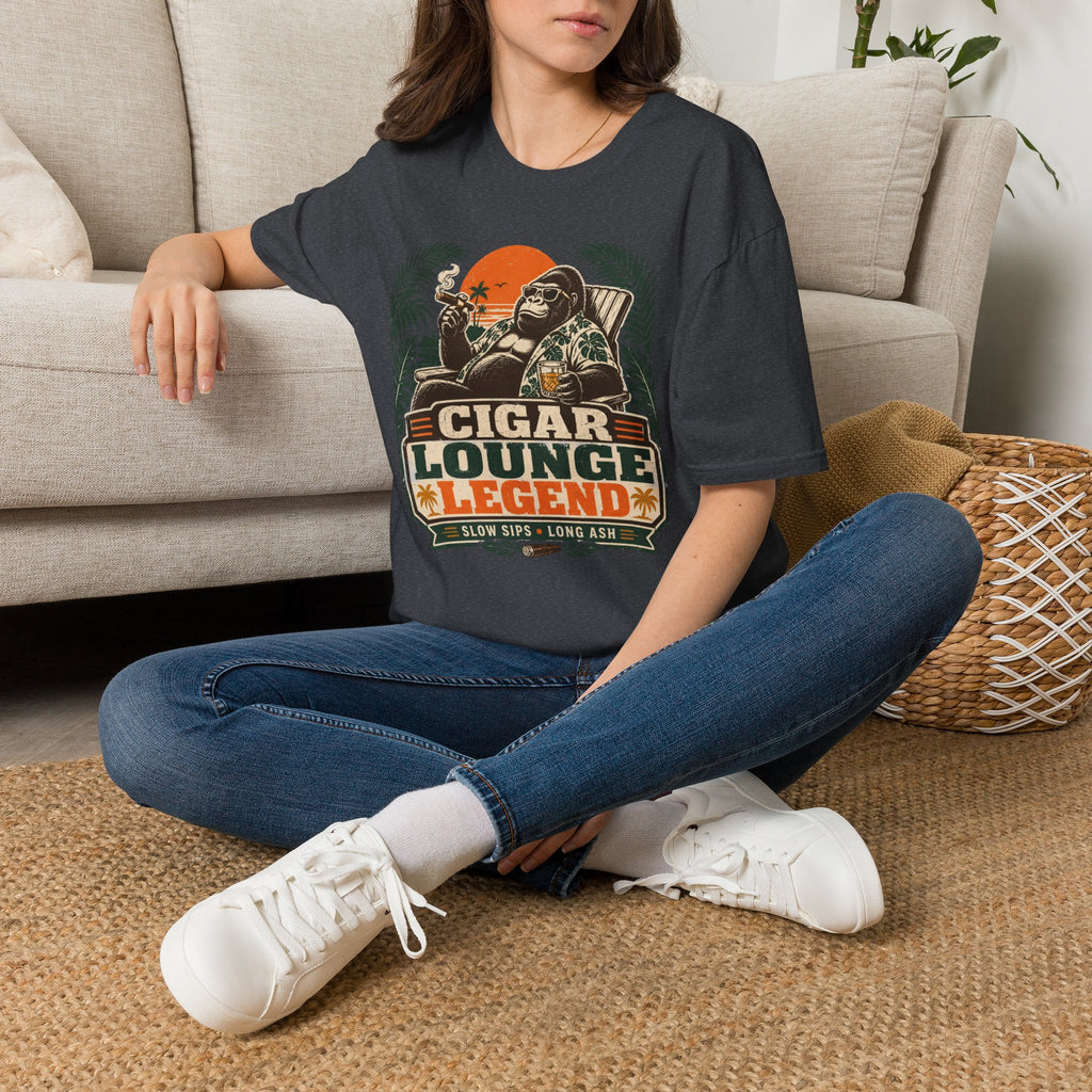 Copy of Cigar Lounge Legend T-Shirt — Vintage Retro Smoking Ape Design