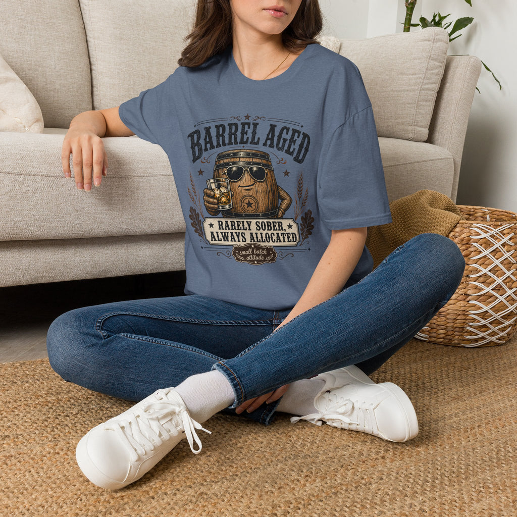 Copy of Barrel Aged T-Shirt — "Barrel Aged: Rarely Sober, Always Allocated" Vintage Whiskey Tee