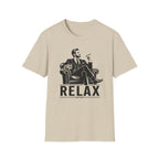 Relax Lounge T-Shirt — Vintage Gentleman Smoking with 'RELAX' Graphic