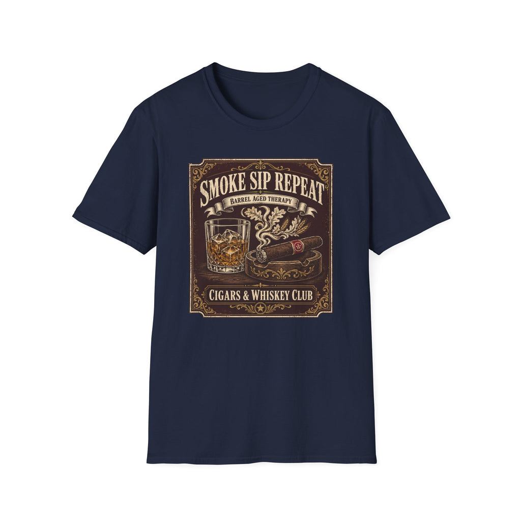 Cigar & Whiskey "Smoke Sip Repeat" T-Shirt