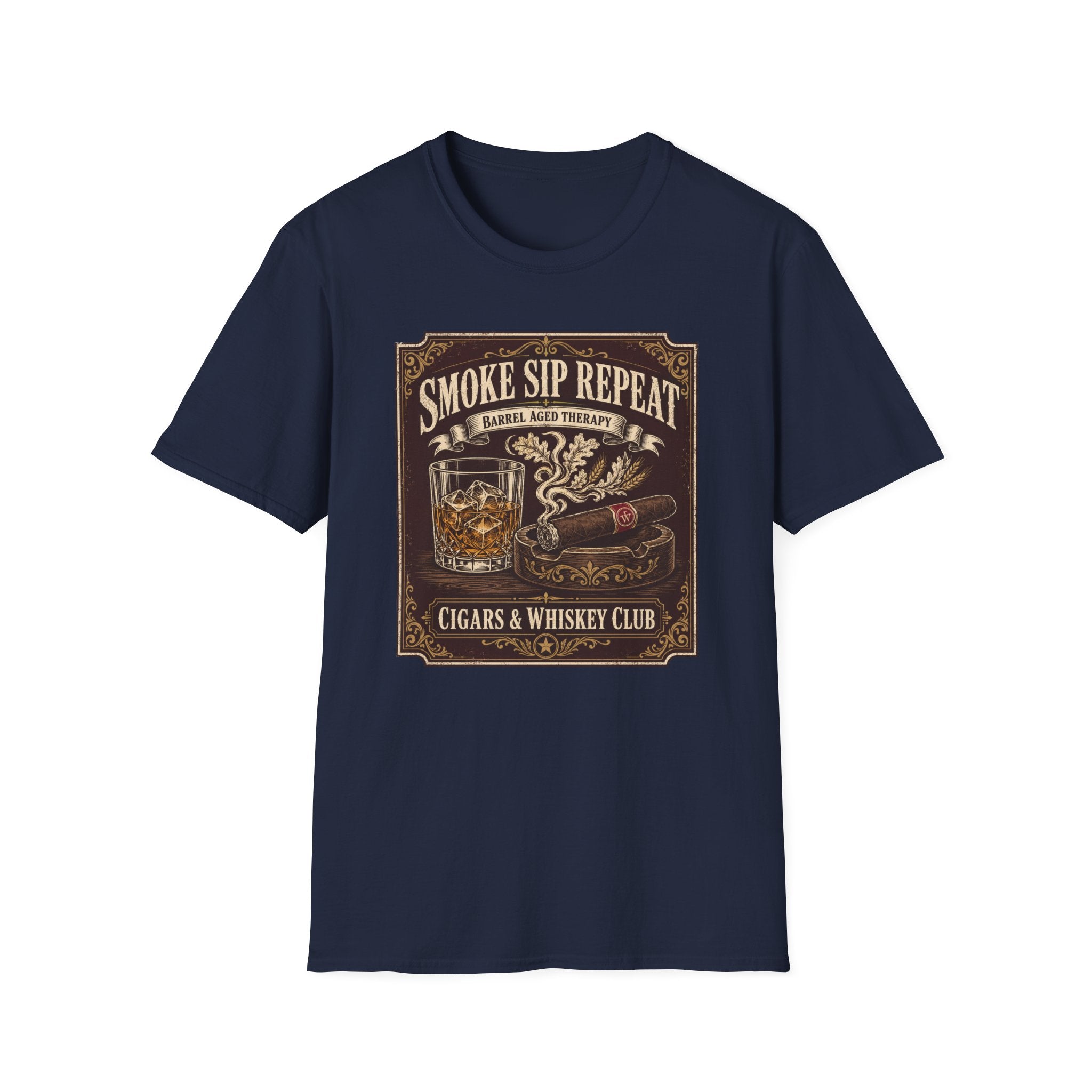 Cigar & Whiskey "Smoke Sip Repeat" T-Shirt