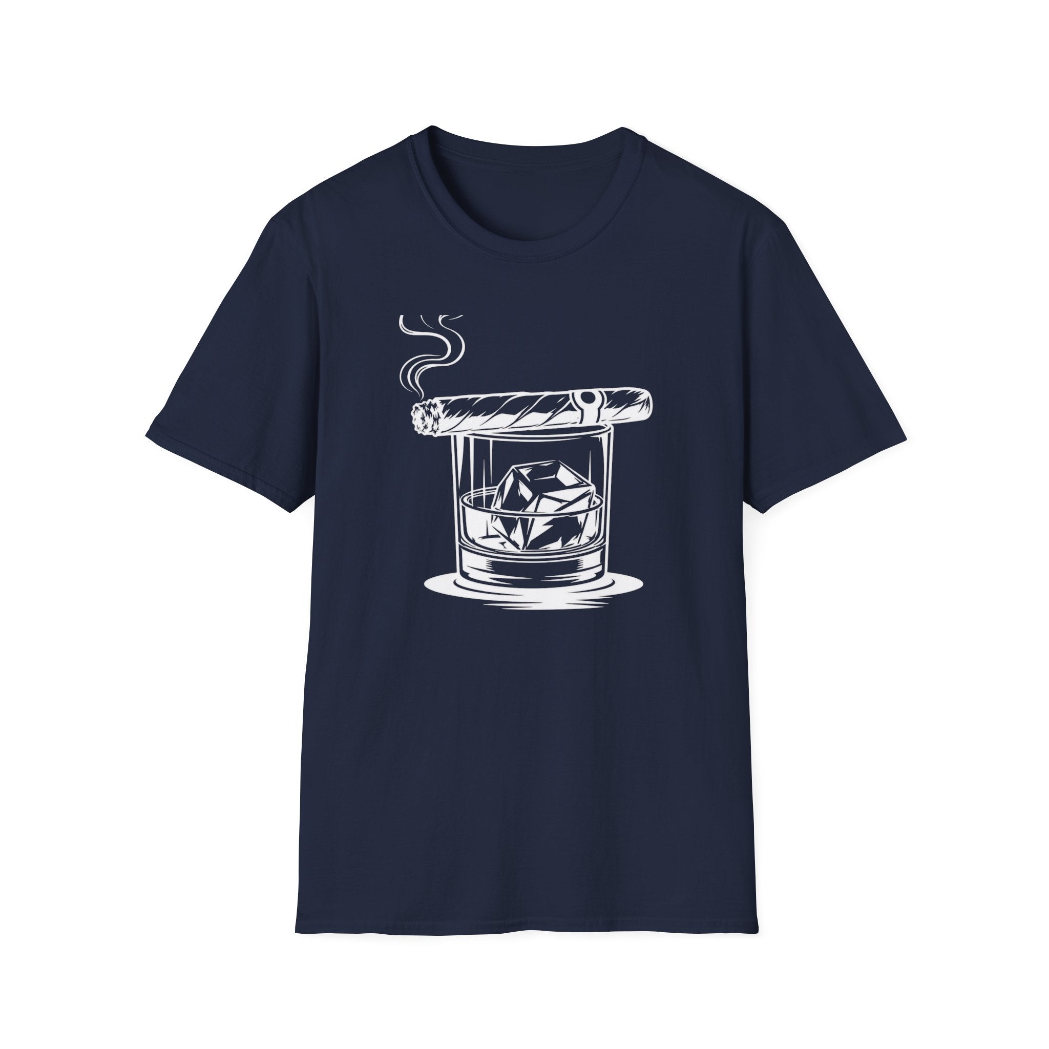 Copy of T-Shirt — Cigar & Whiskey Glass Graphic Tee (Cigar on Rocks Illustration)