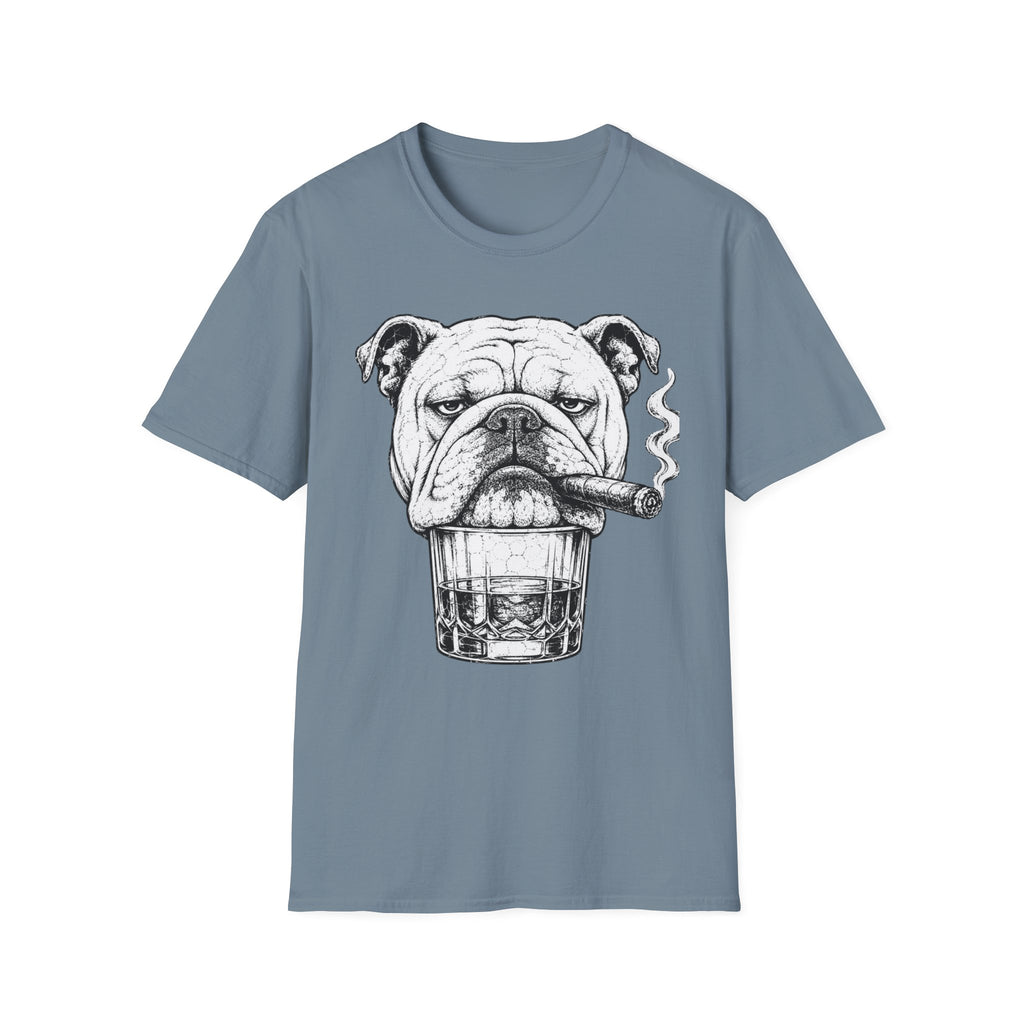 Bulldog with Cigar T-Shirt — Retro Grumpy Dog Graphic Tee