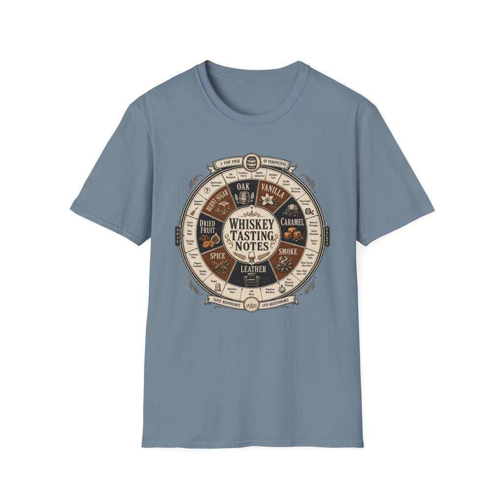 Copy of Whiskey Tasting Notes T-Shirt — Vintage Whiskey Flavor Wheel Tee