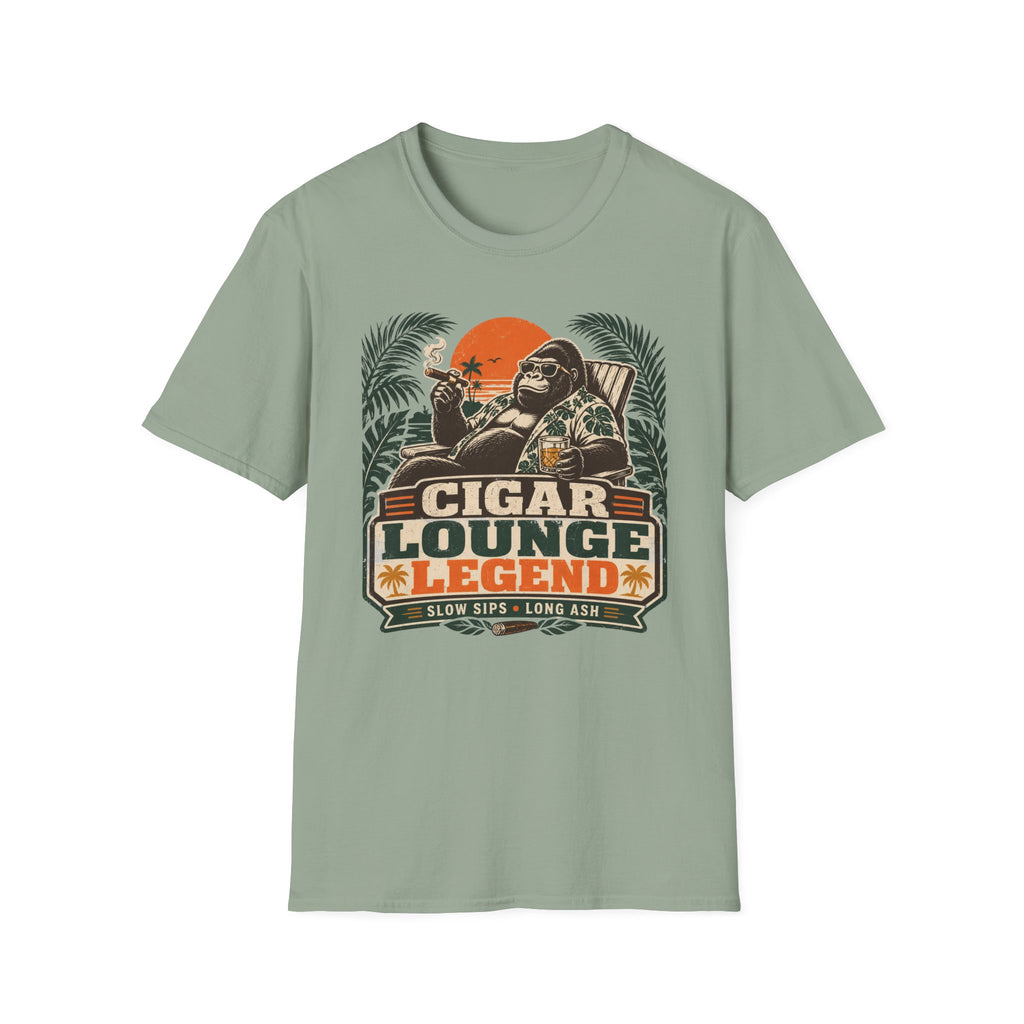 Copy of Cigar Lounge Legend T-Shirt — Vintage Retro Smoking Ape Design