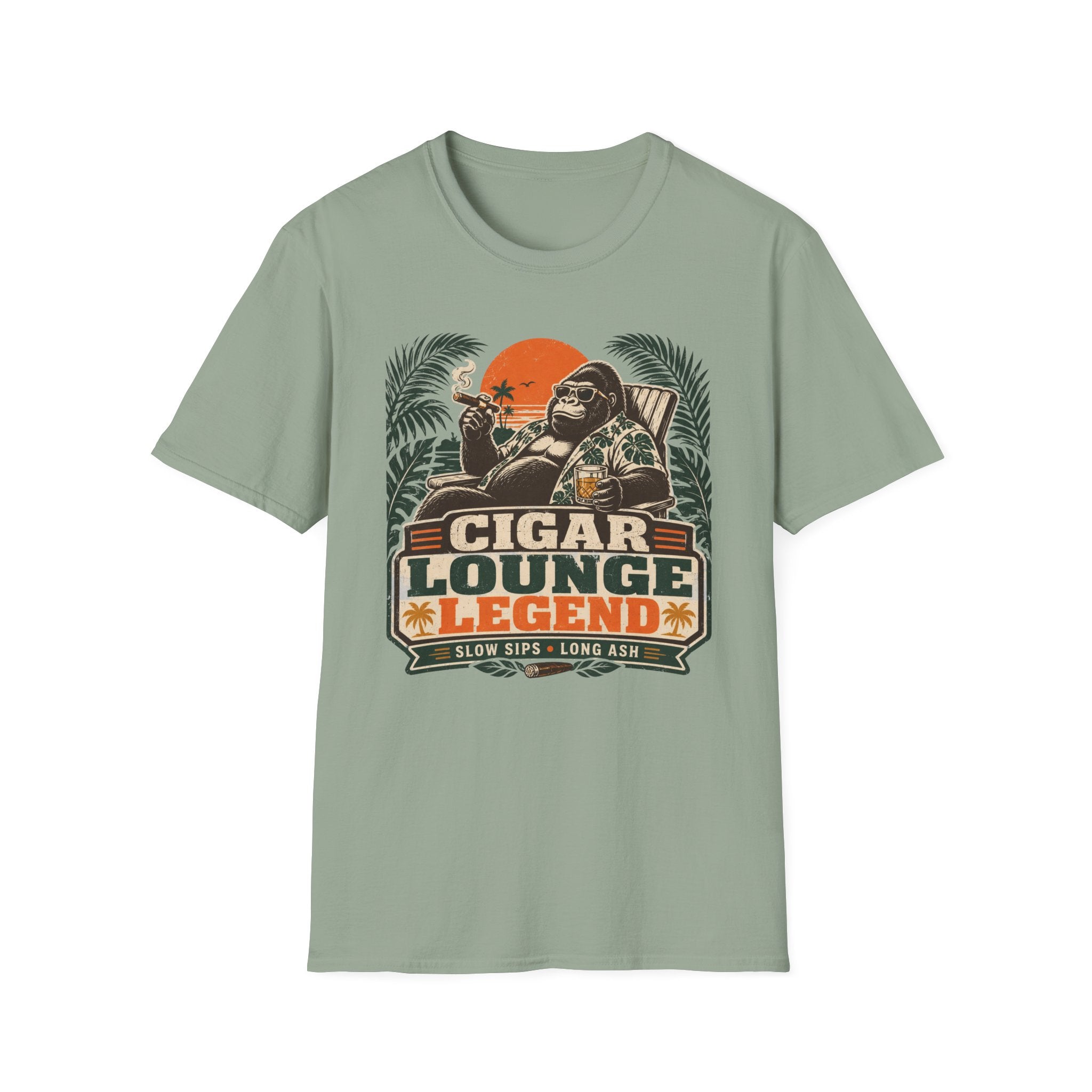 Copy of Cigar Lounge Legend T-Shirt — Vintage Retro Smoking Ape Design