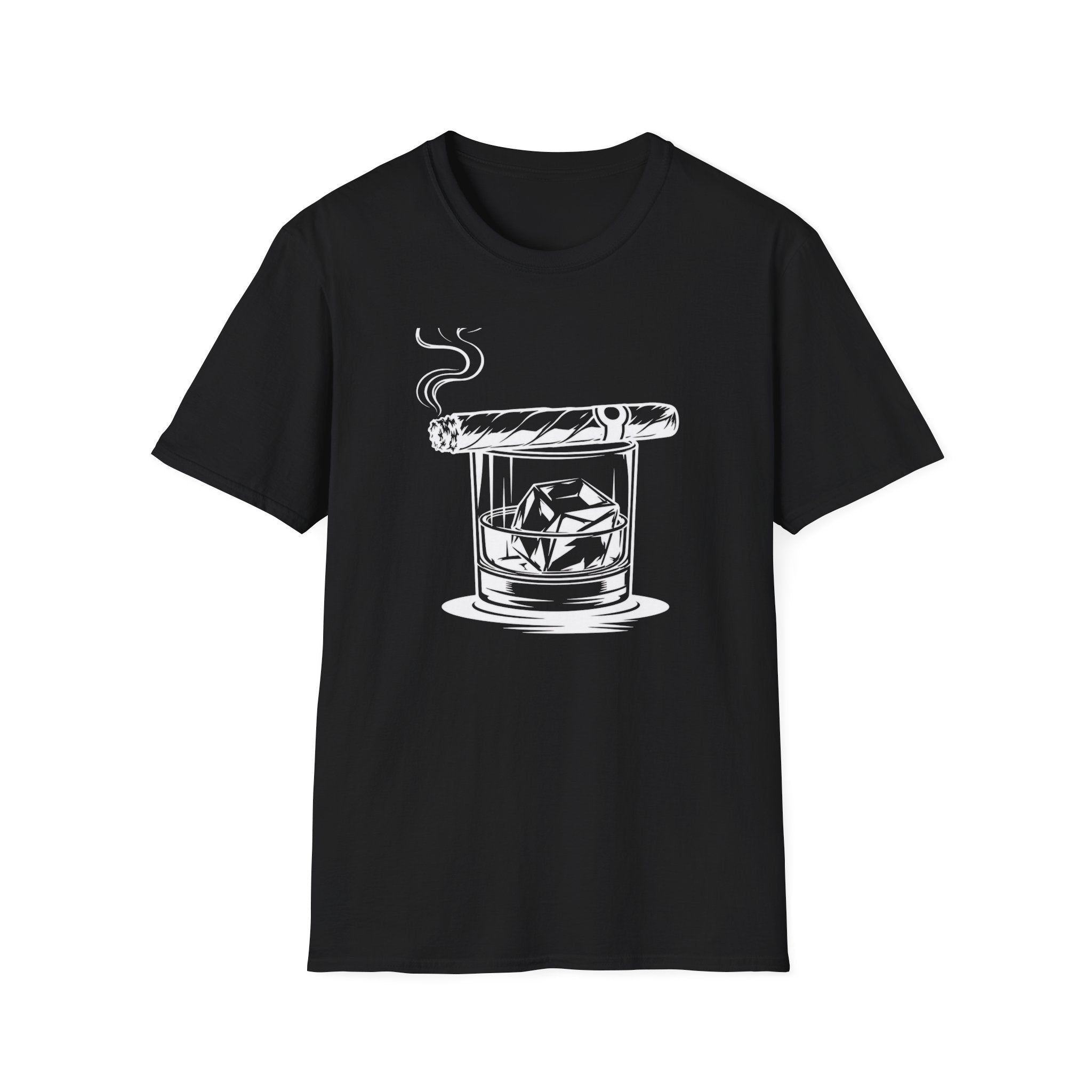 Copy of T-Shirt — Cigar & Whiskey Glass Graphic Tee (Cigar on Rocks Illustration)