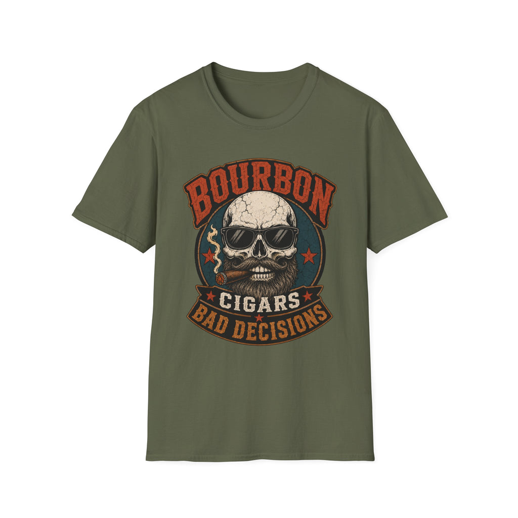 Bourbon Cigars Bad Decisions Vintage T-Shirt