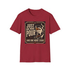 Whiskey & Cigar T-Shirt — "Just One More Pour (And One More Cigar)" Retro Bar Graphic