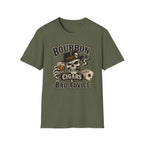 Bourbon, Cigars & Bad Advice Skull T-Shirt