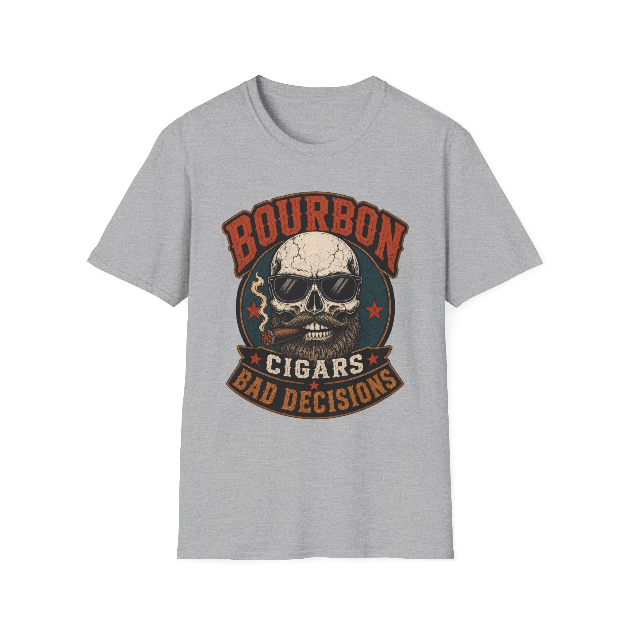 Bourbon Cigars Bad Decisions Vintage T-Shirt