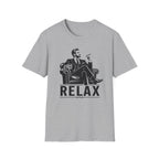 Relax Lounge T-Shirt — Vintage Gentleman Smoking with 'RELAX' Graphic