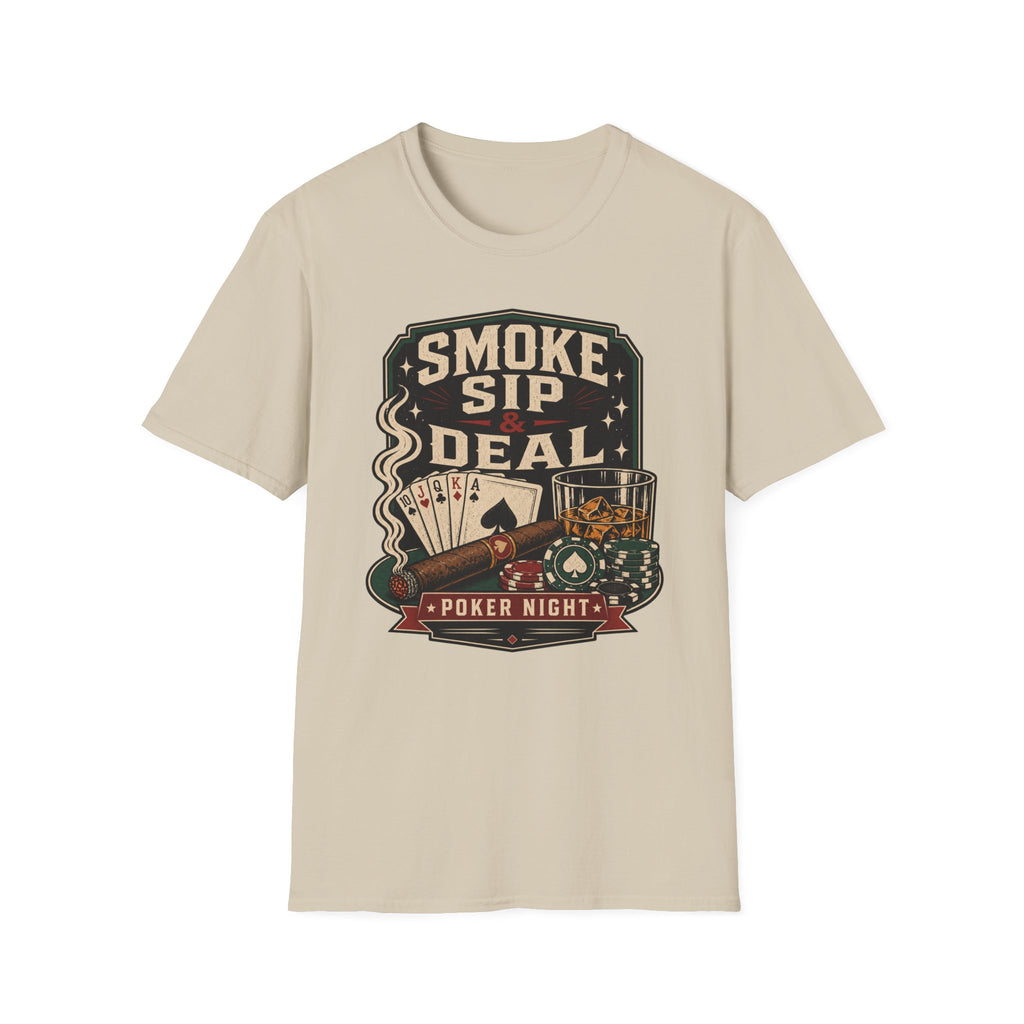 Whiskey & Cigar "Smoke, Sip, Deal" T-Shirt