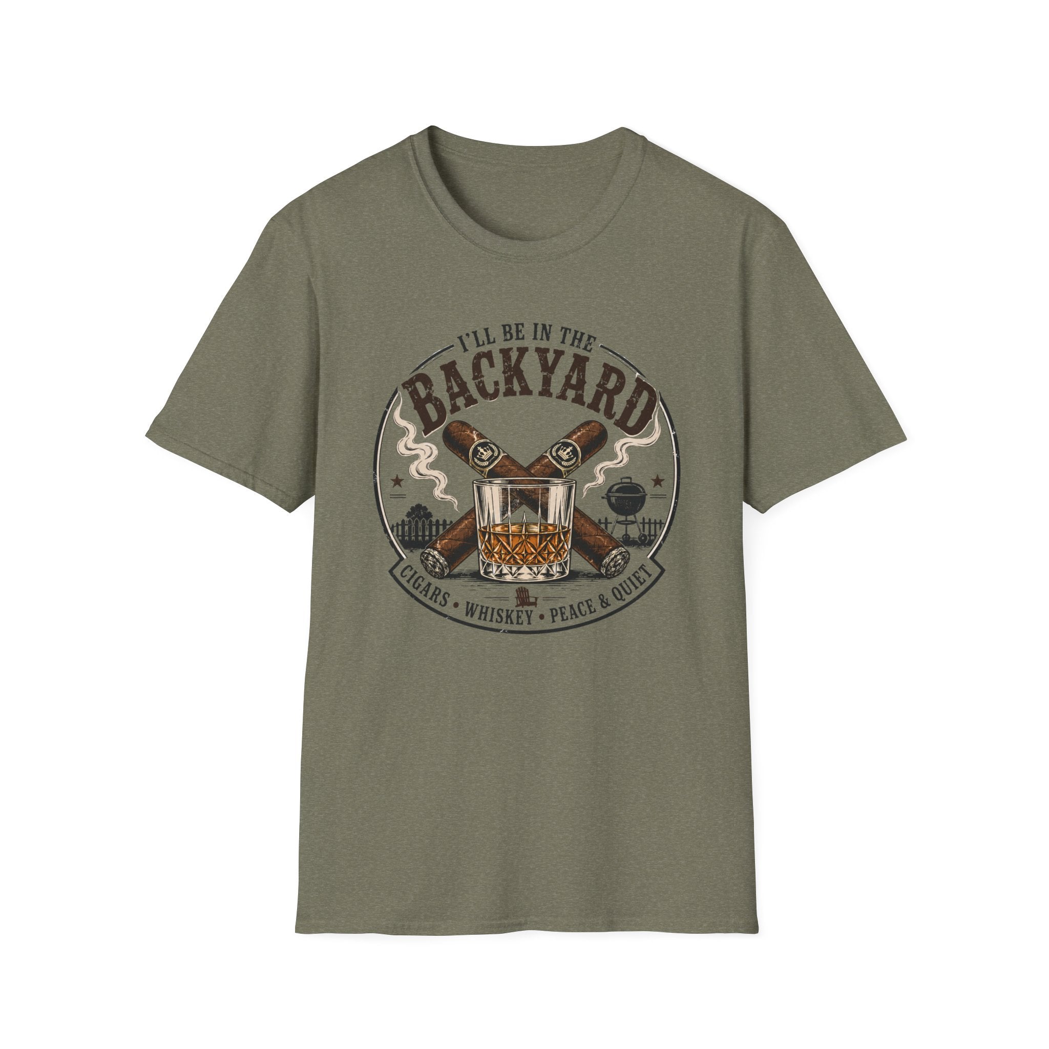 Backyard Smoking Club T-Shirt — "I'll Be in the Backyard" BBQ & Cigar Graphic Tee