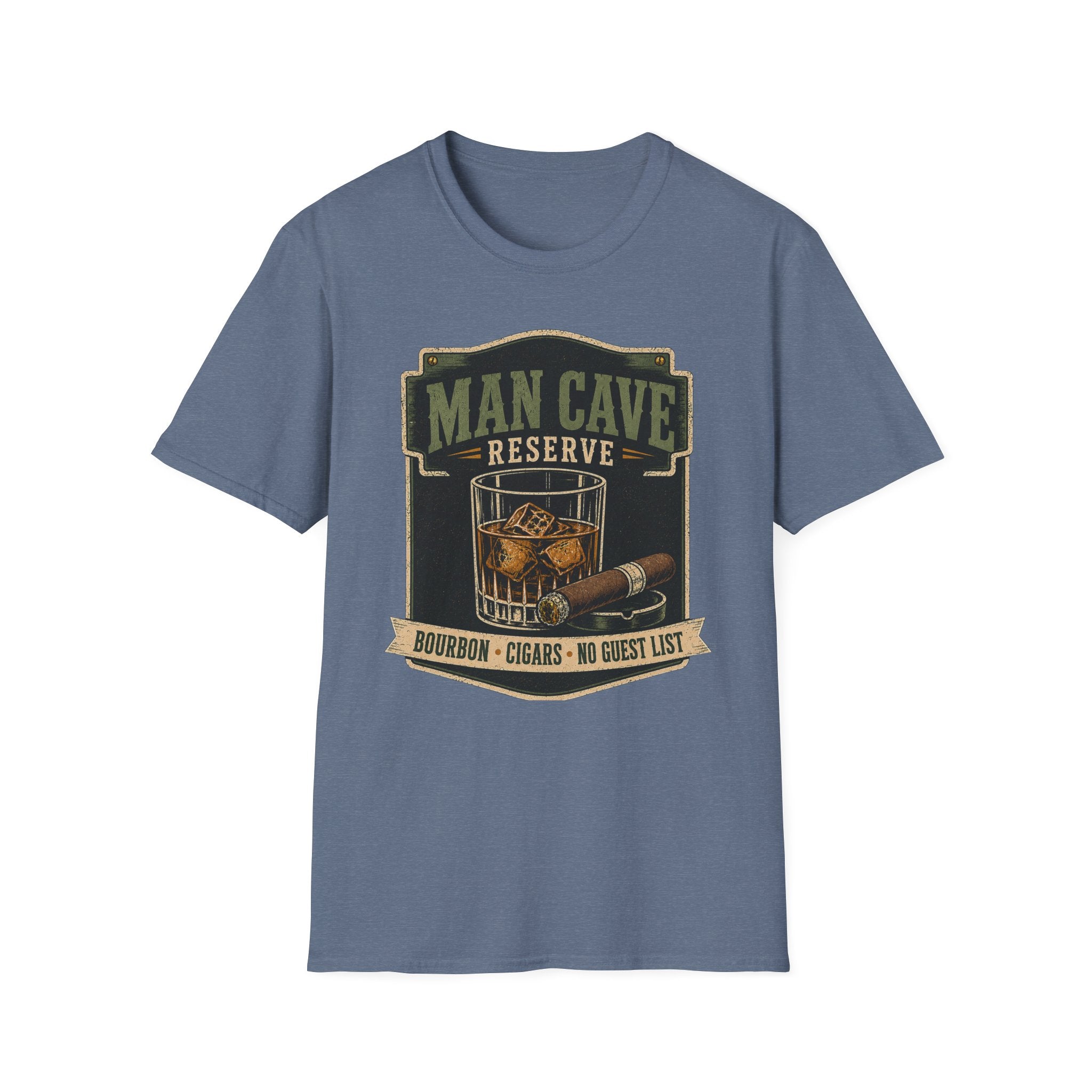 Copy of Man Cave Reserve T-Shirt — Vintage Whiskey & Cigar Lounge Tee