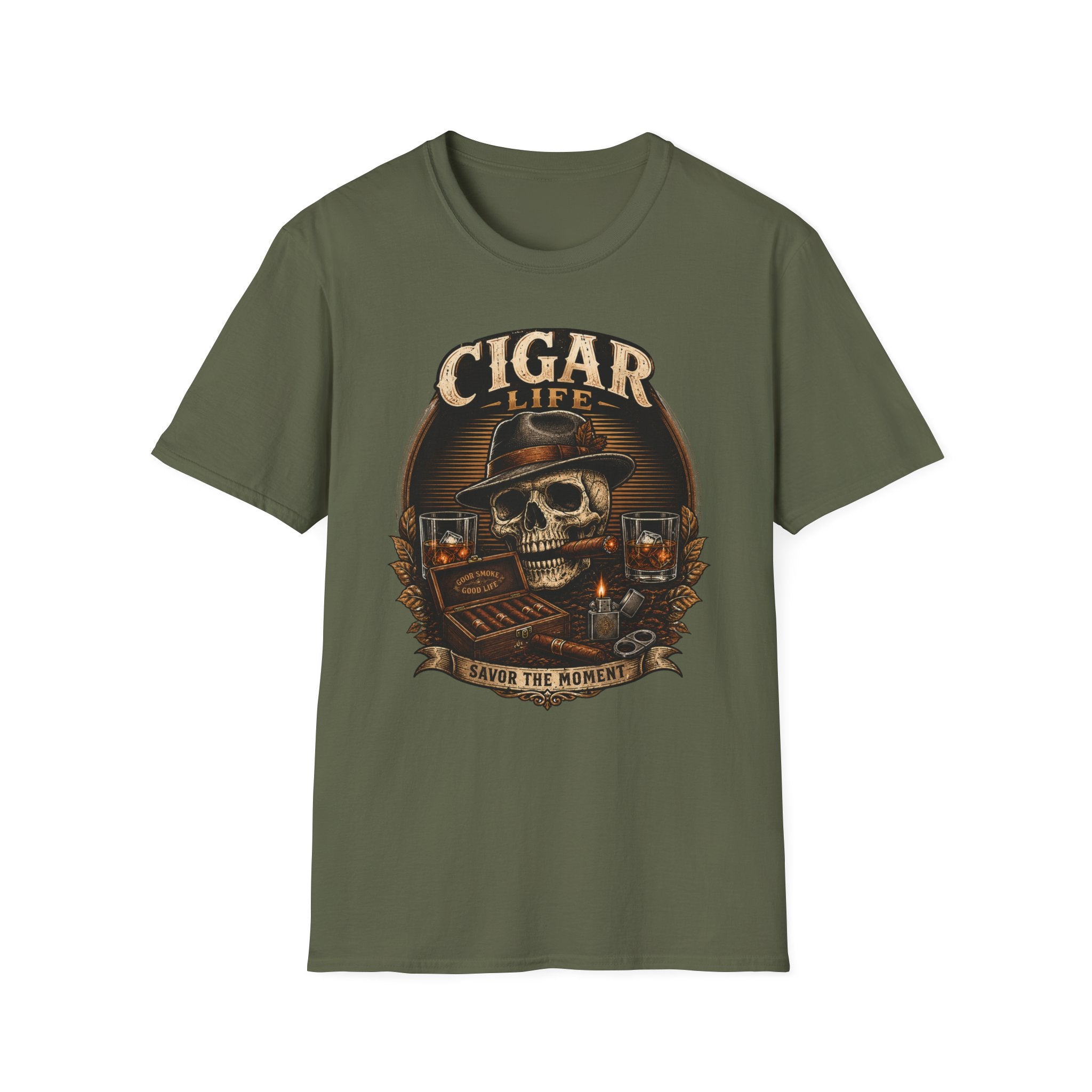Cigar Life Skull T‑Shirt