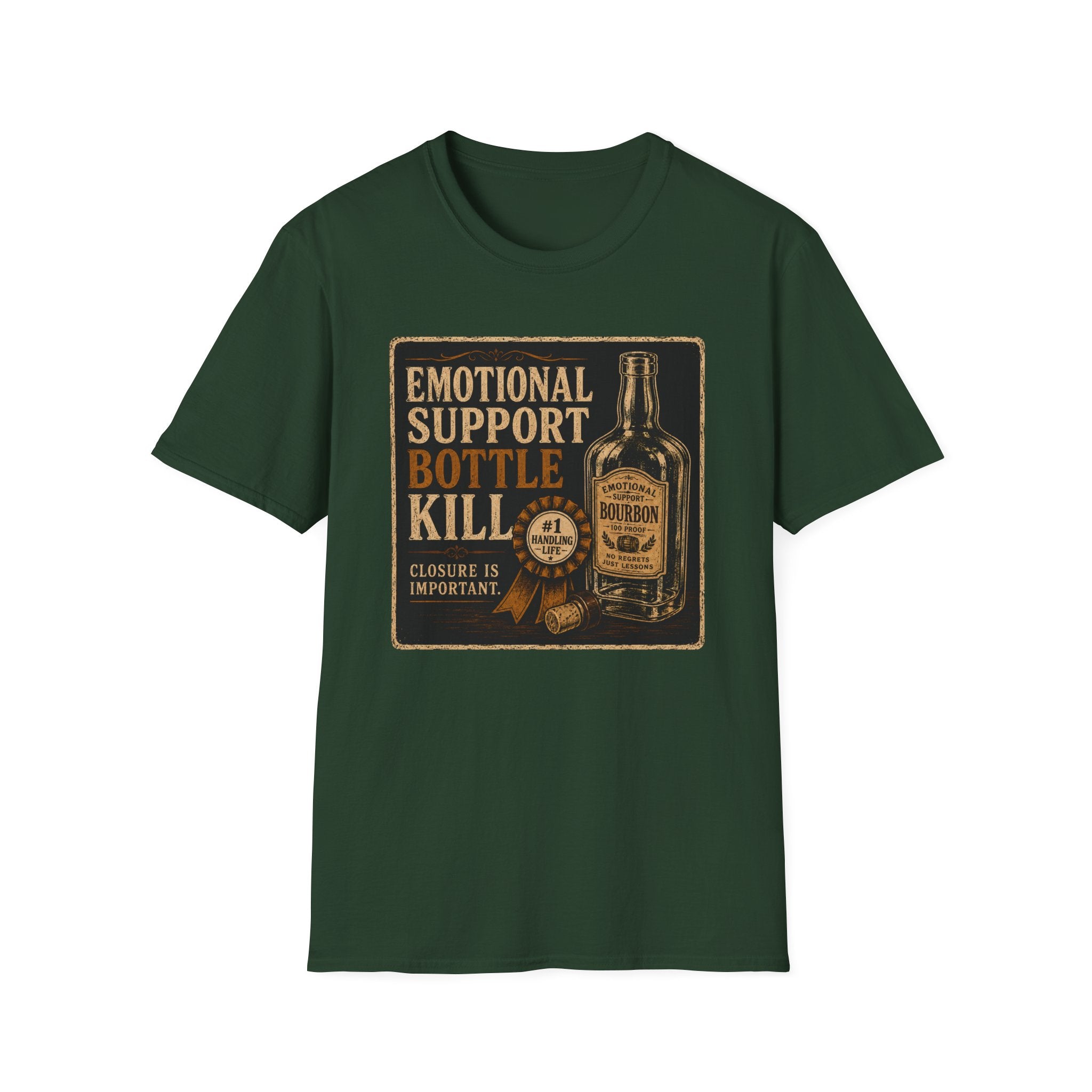 Copy of Emotional Support Bottle T-Shirt — Vintage Bourbon Graphic Tee