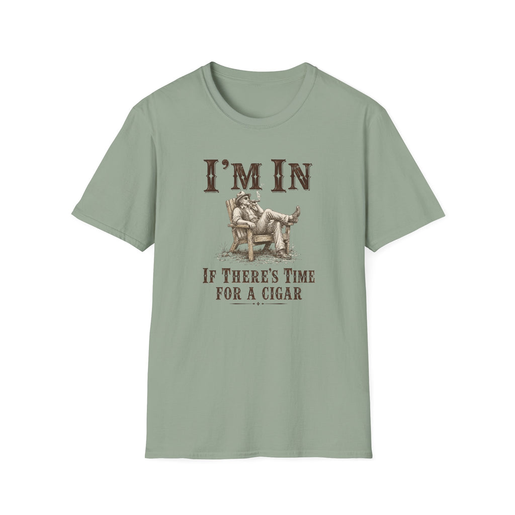 "I'm In If There's Time For A Cigar"  Skeleton Relaxing T‑Shirt
