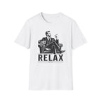 Relax Lounge T-Shirt — Vintage Gentleman Smoking with 'RELAX' Graphic