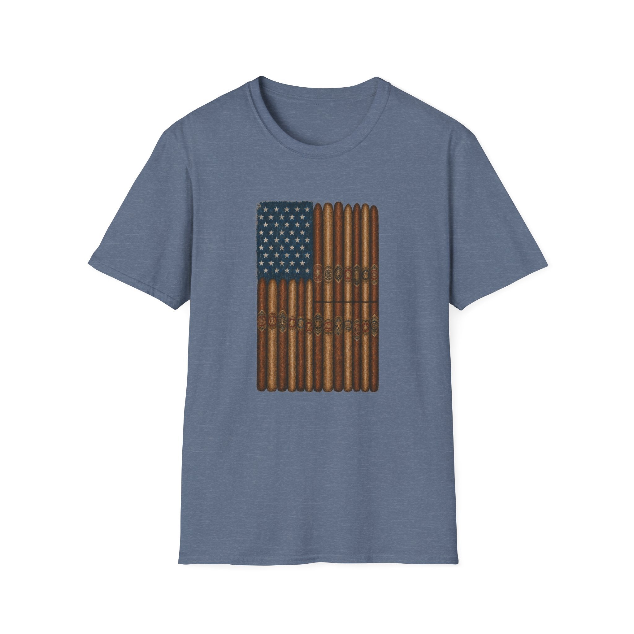 Cigar American Flag T-Shirt — Vintage Patriotic Smoking Tee