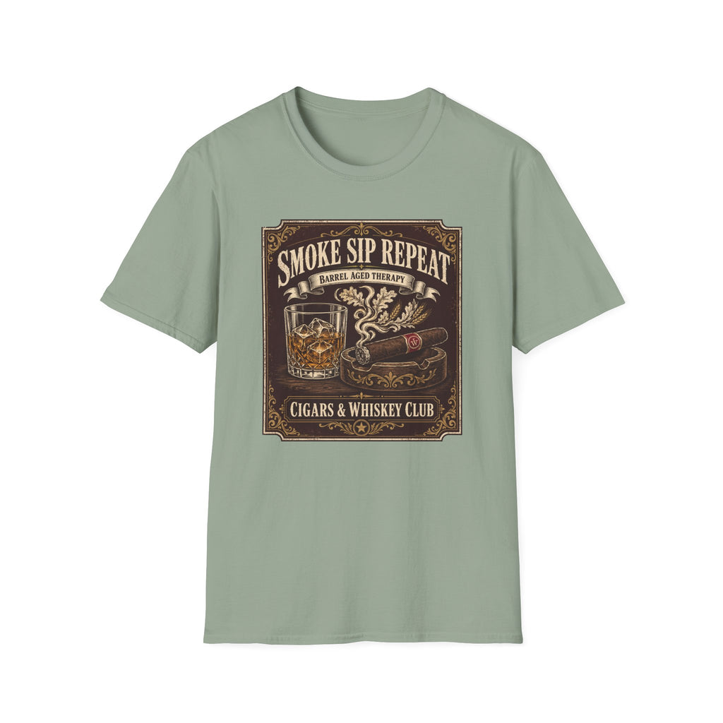 Cigar & Whiskey "Smoke Sip Repeat" T-Shirt