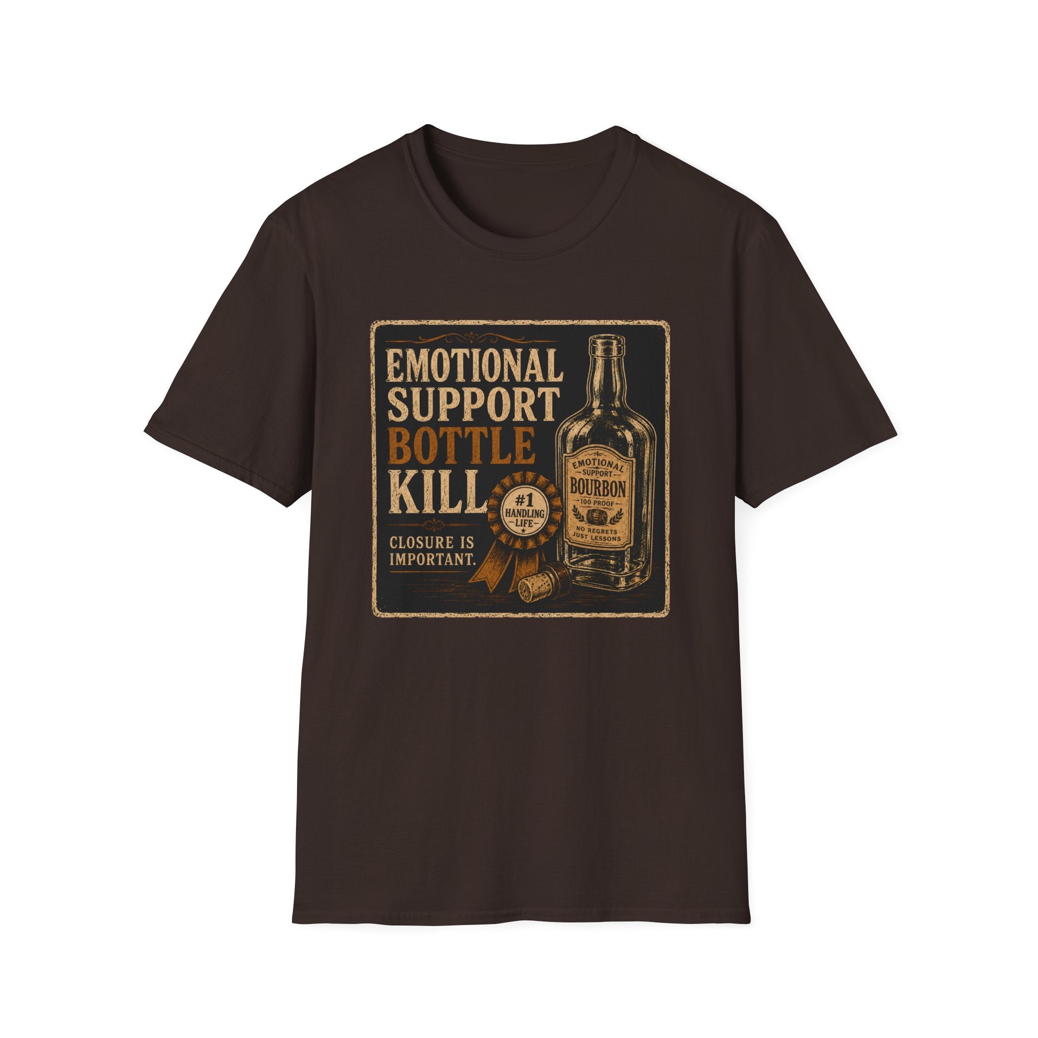 Copy of Emotional Support Bottle T-Shirt — Vintage Bourbon Graphic Tee
