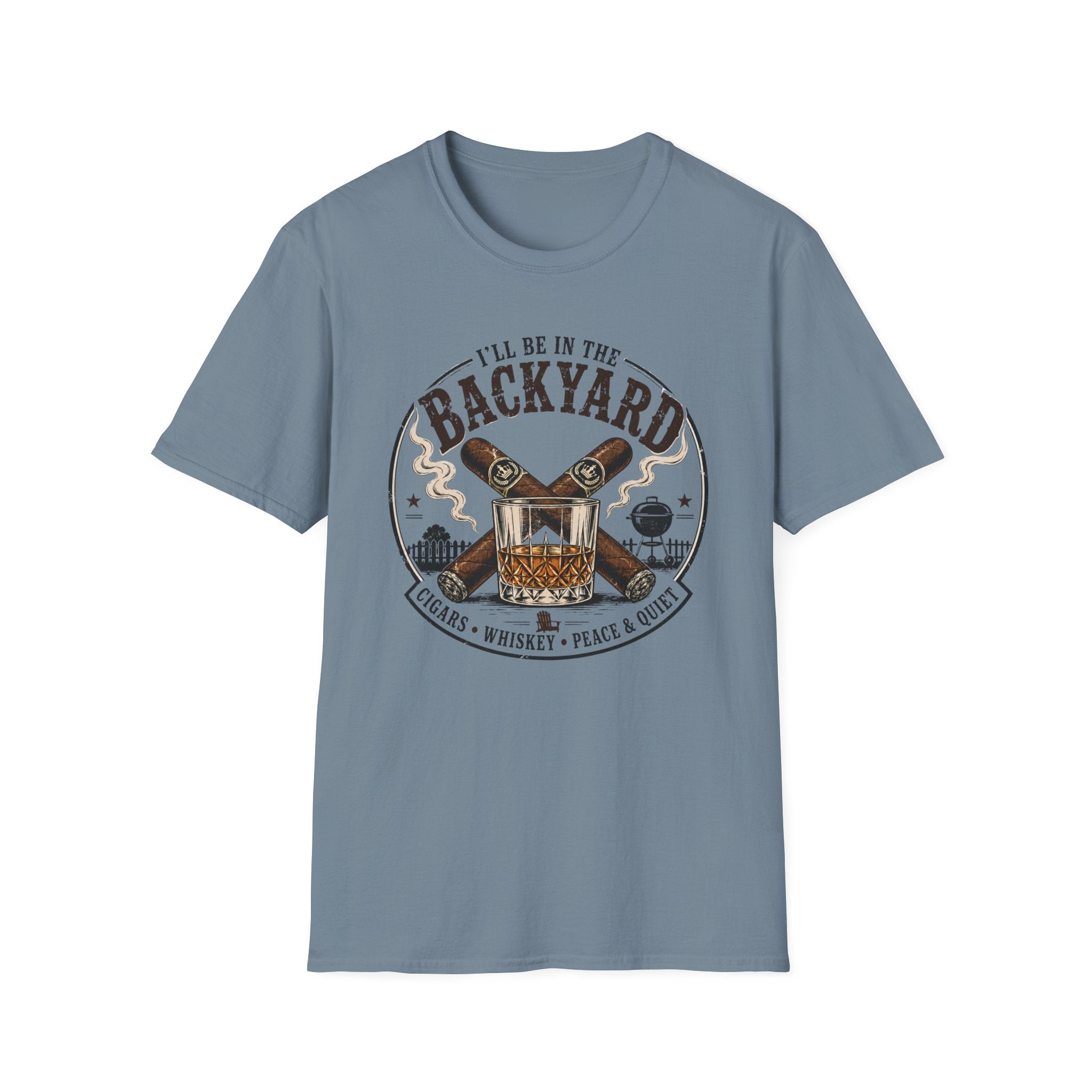 Backyard Smoking Club T-Shirt — "I'll Be in the Backyard" BBQ & Cigar Graphic Tee