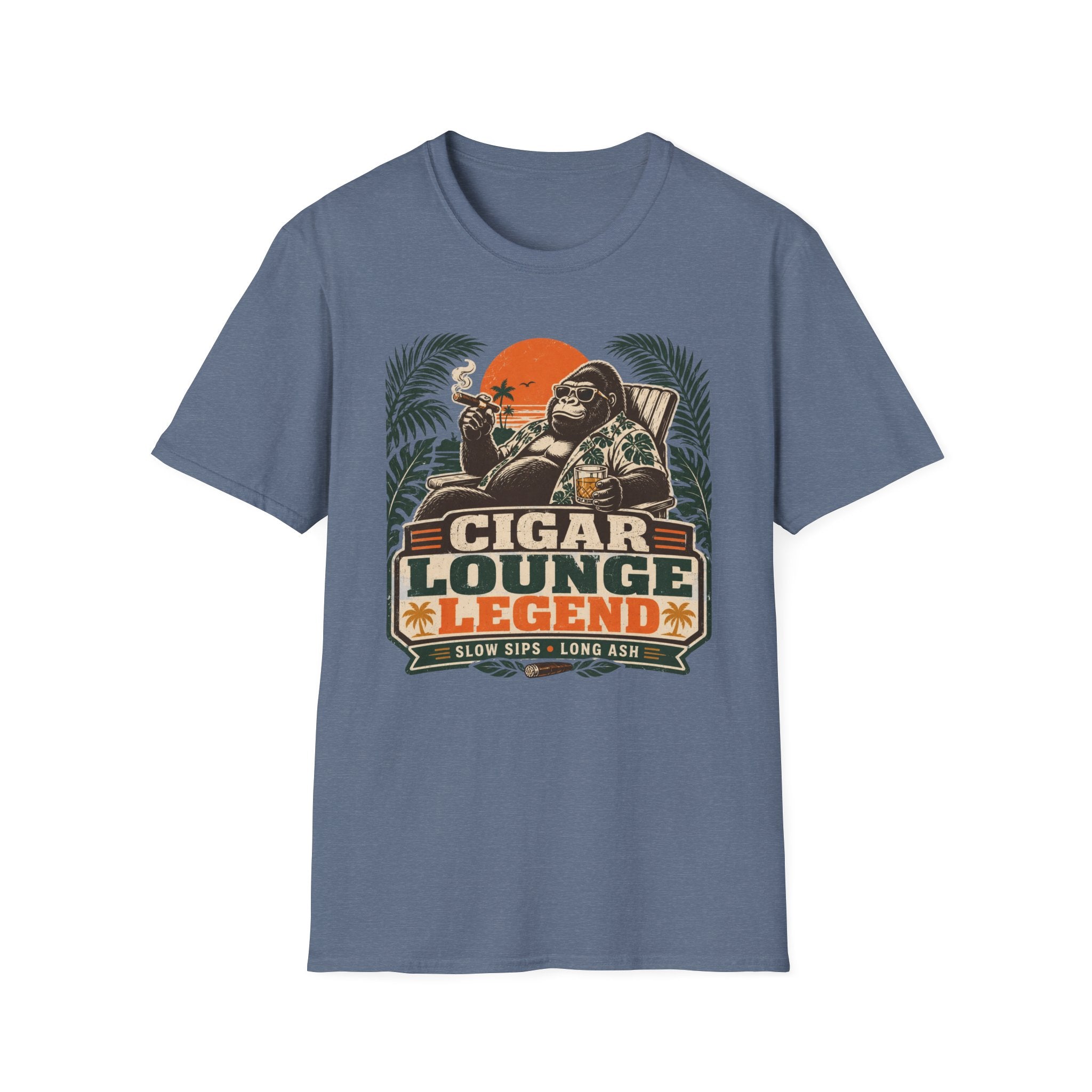 Copy of Cigar Lounge Legend T-Shirt — Vintage Retro Smoking Ape Design