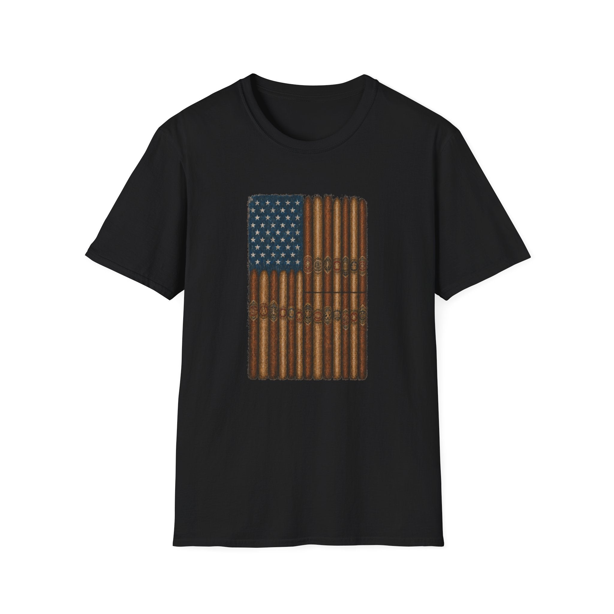 Cigar American Flag T-Shirt — Vintage Patriotic Smoking Tee