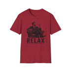 Relax Lounge T-Shirt — Vintage Gentleman Smoking with 'RELAX' Graphic