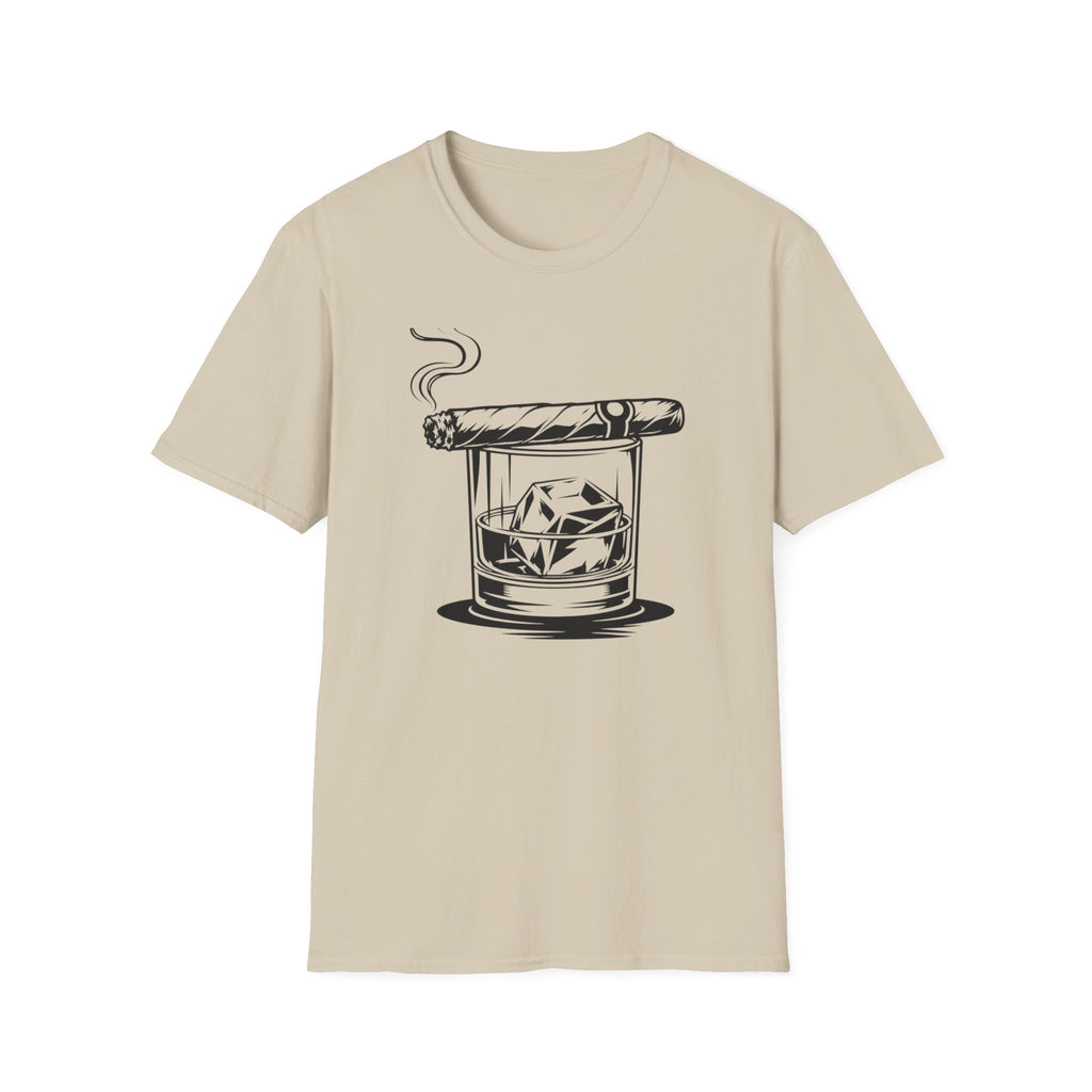 Copy of T-Shirt — Cigar & Whiskey Glass Graphic Tee (Cigar on Rocks Illustration)