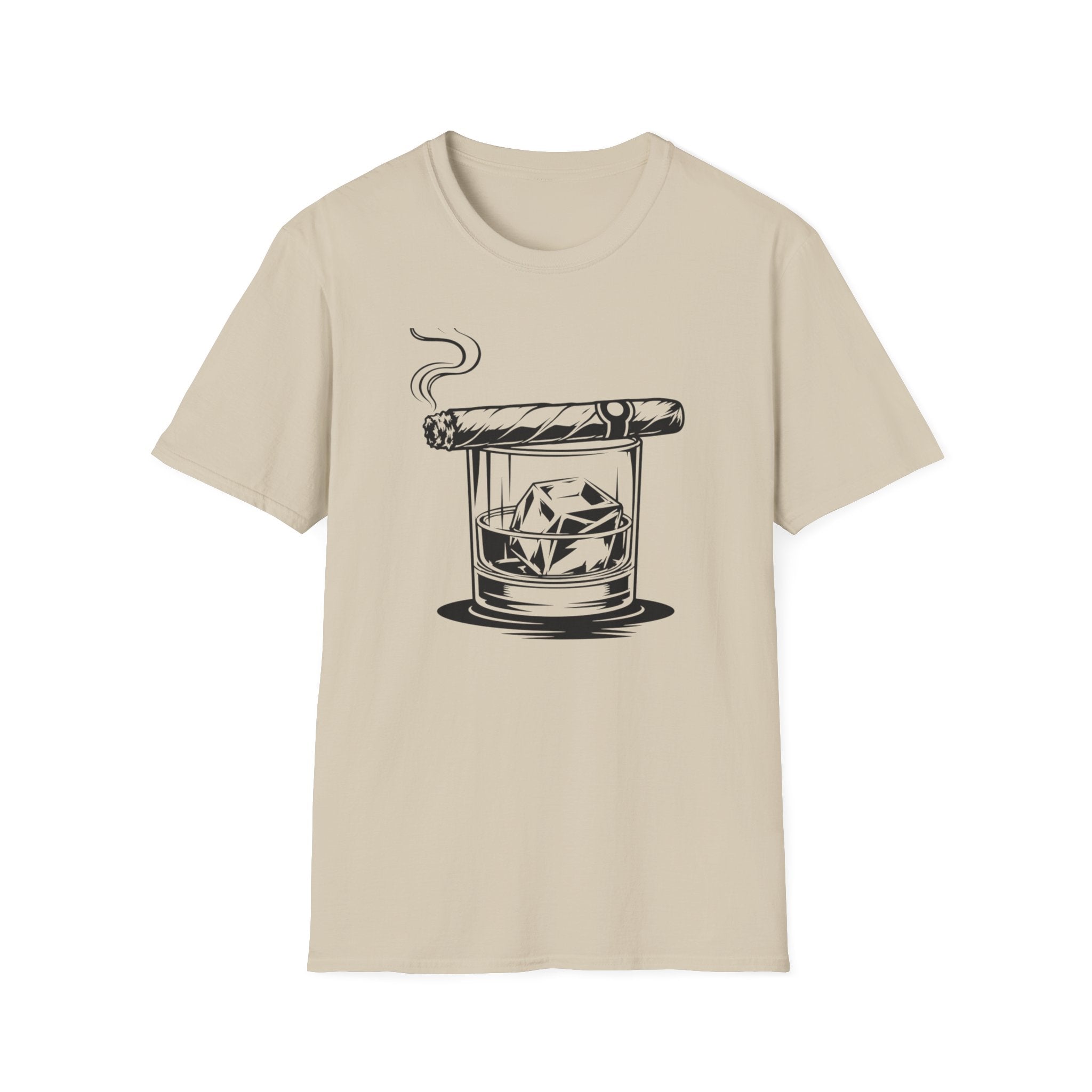 Copy of T-Shirt — Cigar & Whiskey Glass Graphic Tee (Cigar on Rocks Illustration)