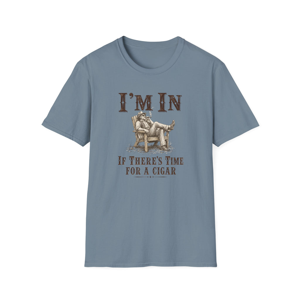 "I'm In If There's Time For A Cigar"  Skeleton Relaxing T‑Shirt