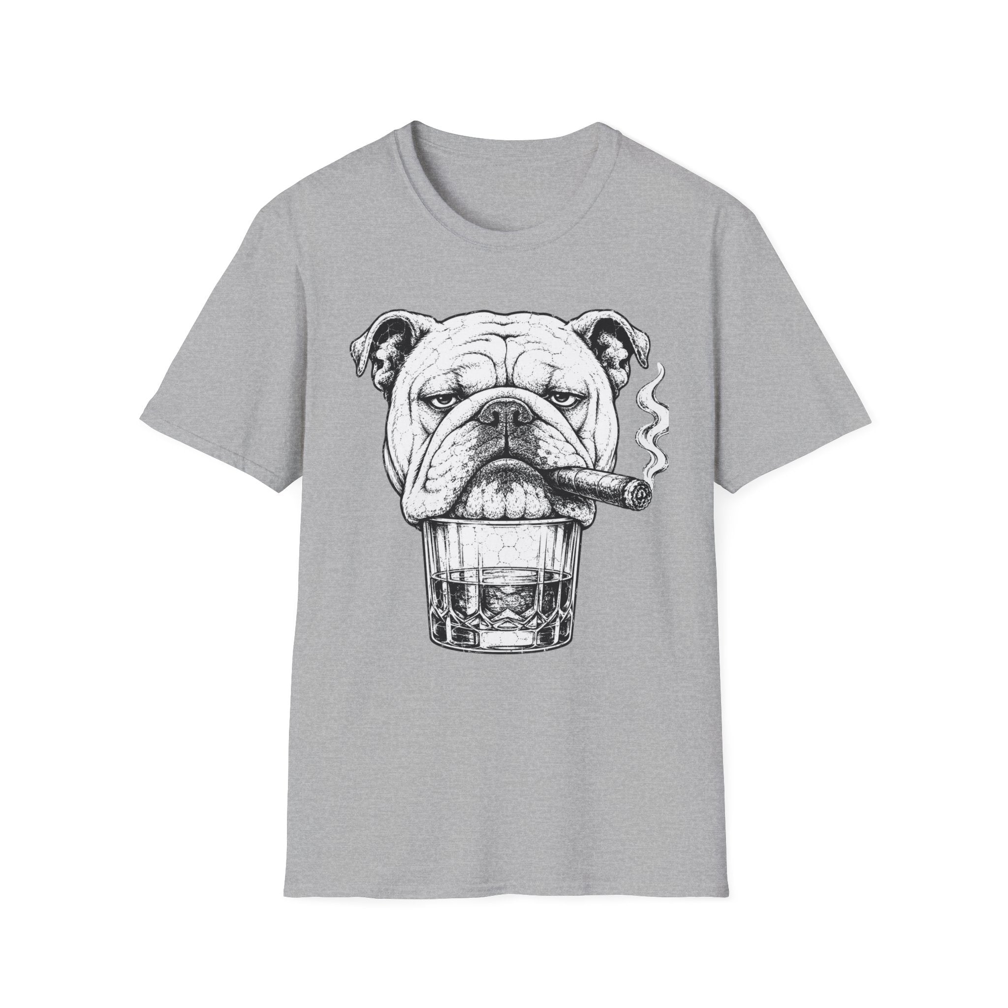 Bulldog with Cigar T-Shirt — Retro Grumpy Dog Graphic Tee