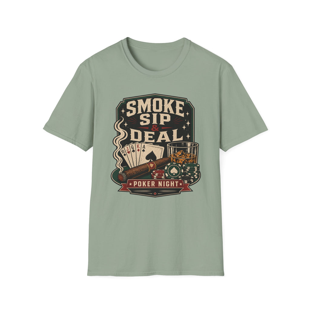 Whiskey & Cigar "Smoke, Sip, Deal" T-Shirt