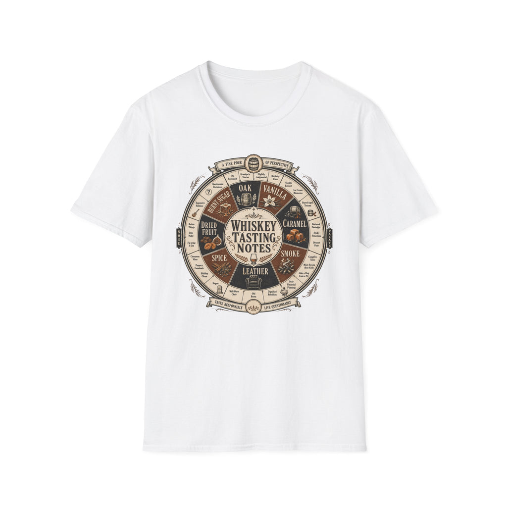 Copy of Whiskey Tasting Notes T-Shirt — Vintage Whiskey Flavor Wheel Tee