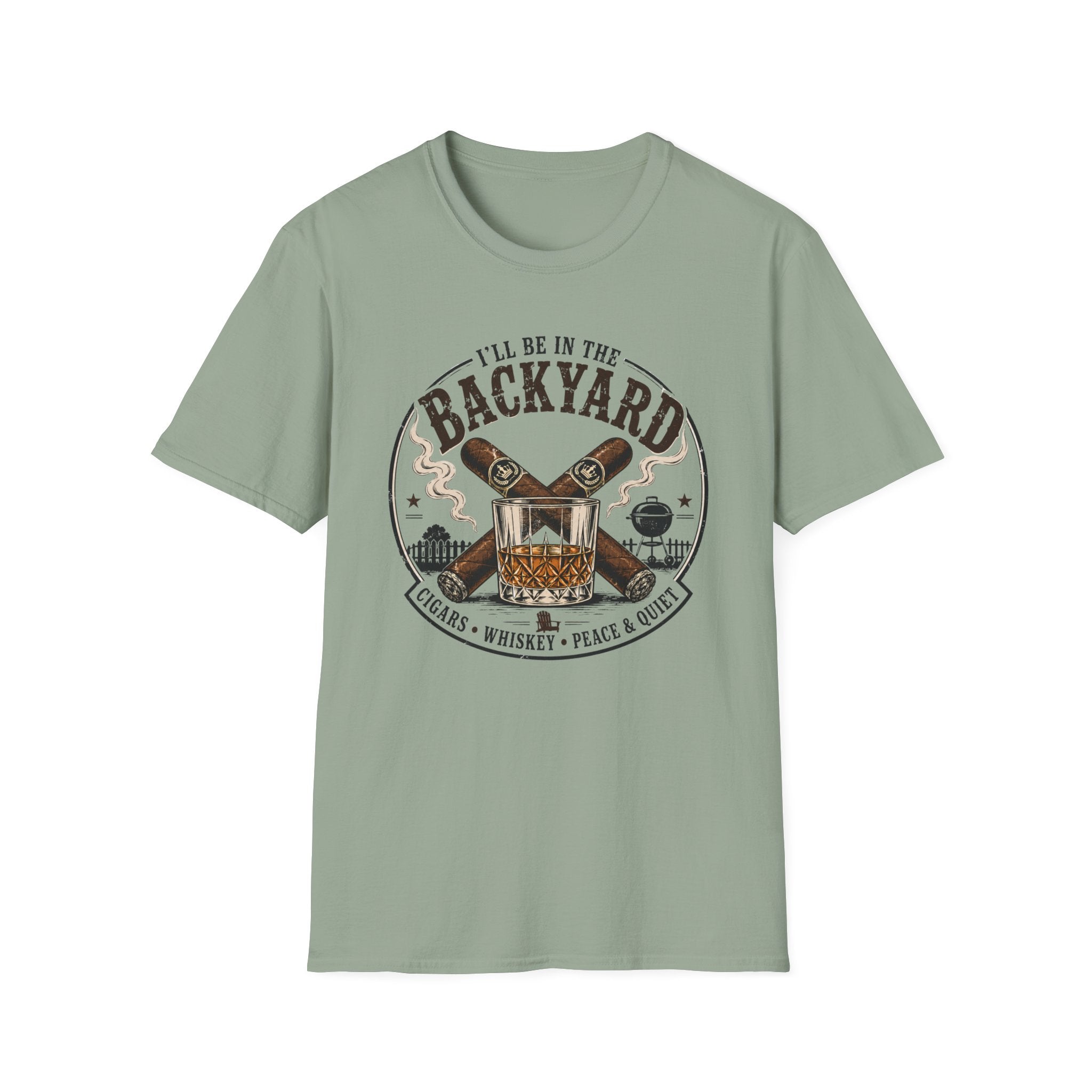 Backyard Smoking Club T-Shirt — "I'll Be in the Backyard" BBQ & Cigar Graphic Tee