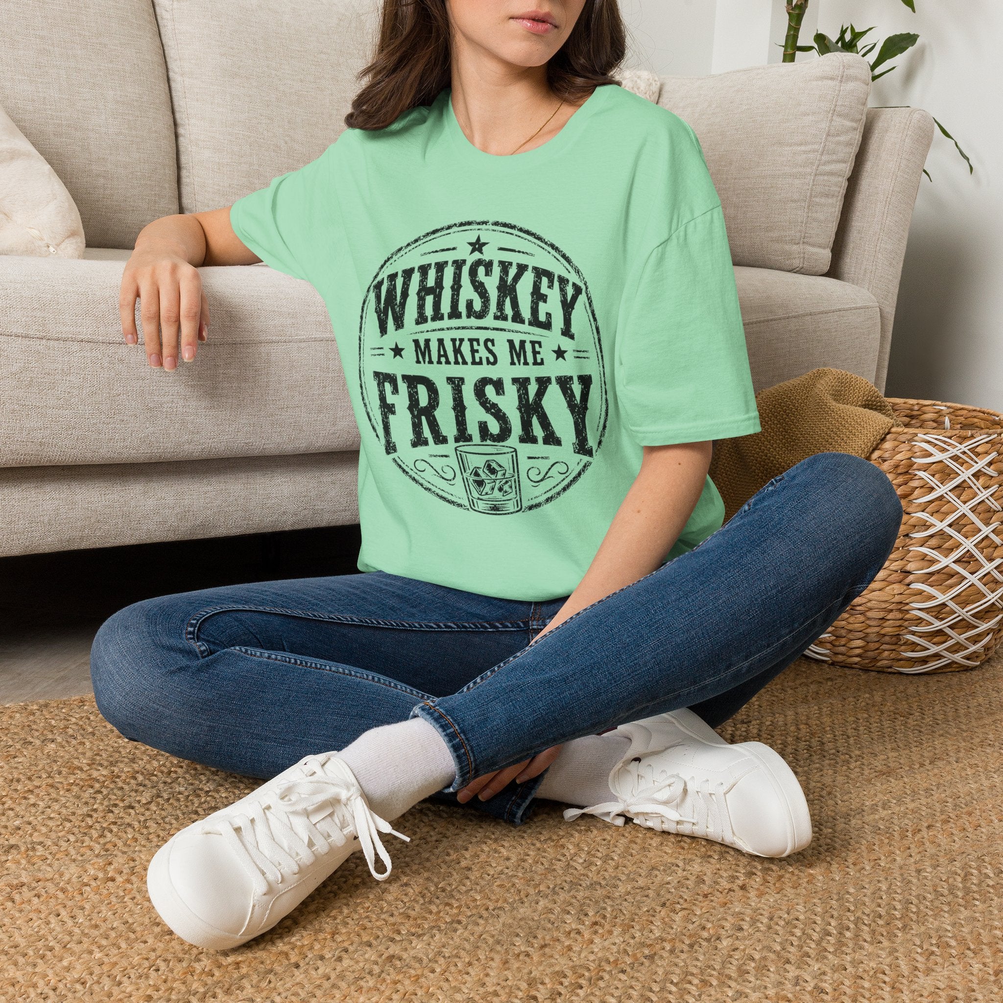 Copy of Whiskey Makes Me Friskey T-Shirt — Vintage Bar Drinking Graphic Tee