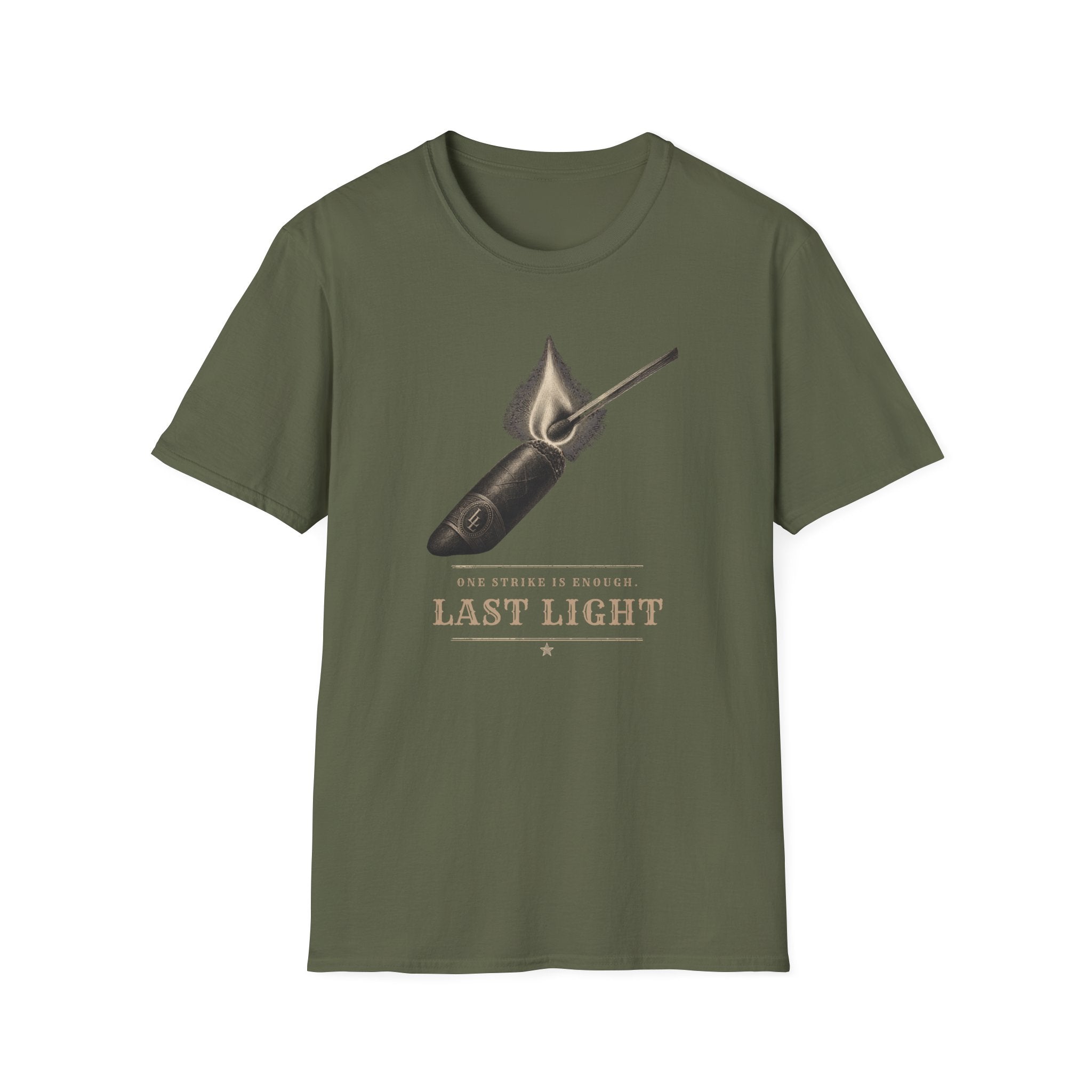 Last Light Vintage Matchstick Flame Graphic T-Shirt