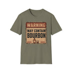 Copy of Warning May Contain Bourbon T-Shirt — Vintage Whiskey Sign Tee